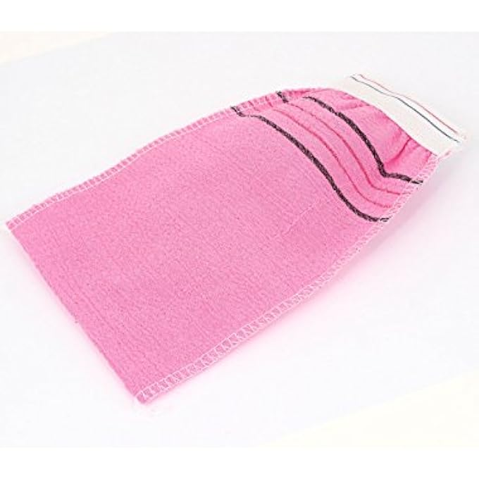 Ruilogod Bathroom Skin Body Exfoliating Massage Cleaner Bath Glove Mitt Pink (id: f43 c5b fd2 601 fb1 - Image 2